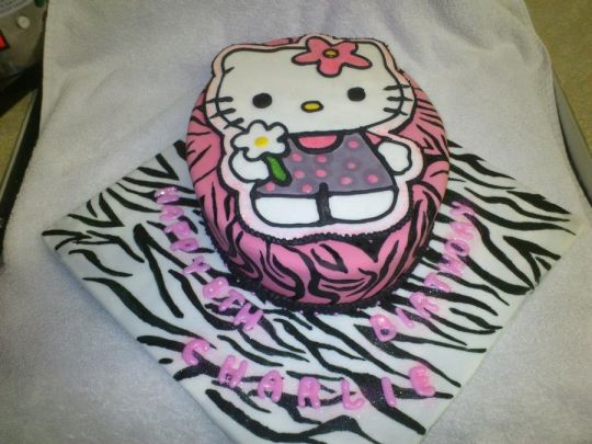 Hello Kitty Zebra Birthday Cakes