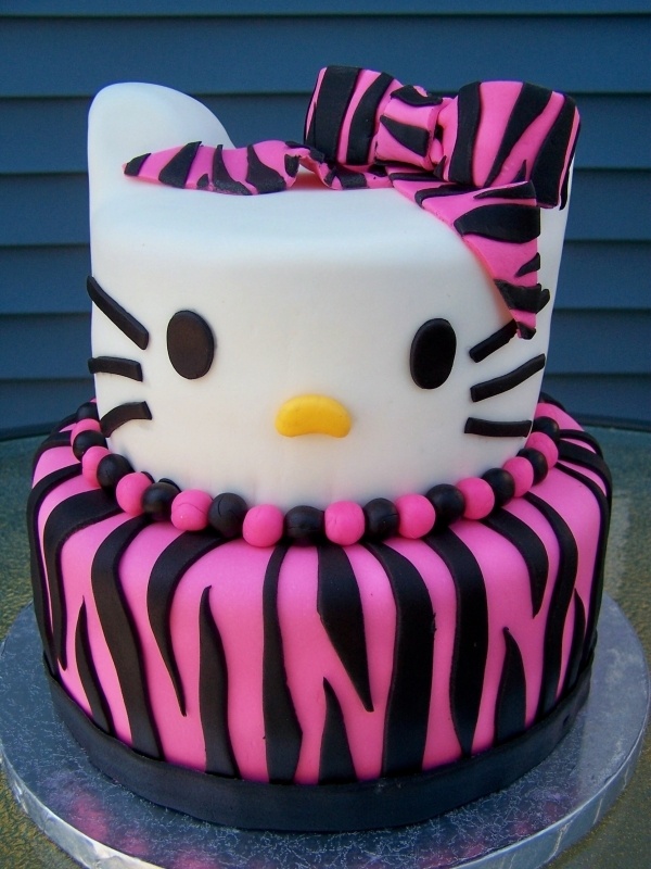 Hello Kitty Zebra Birthday Cakes