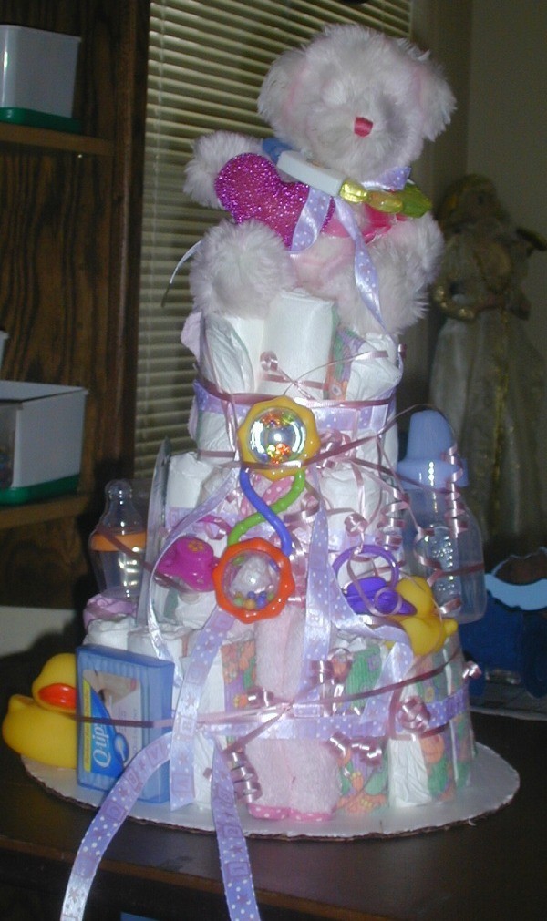 Make Baby Diaper Shower Cakes