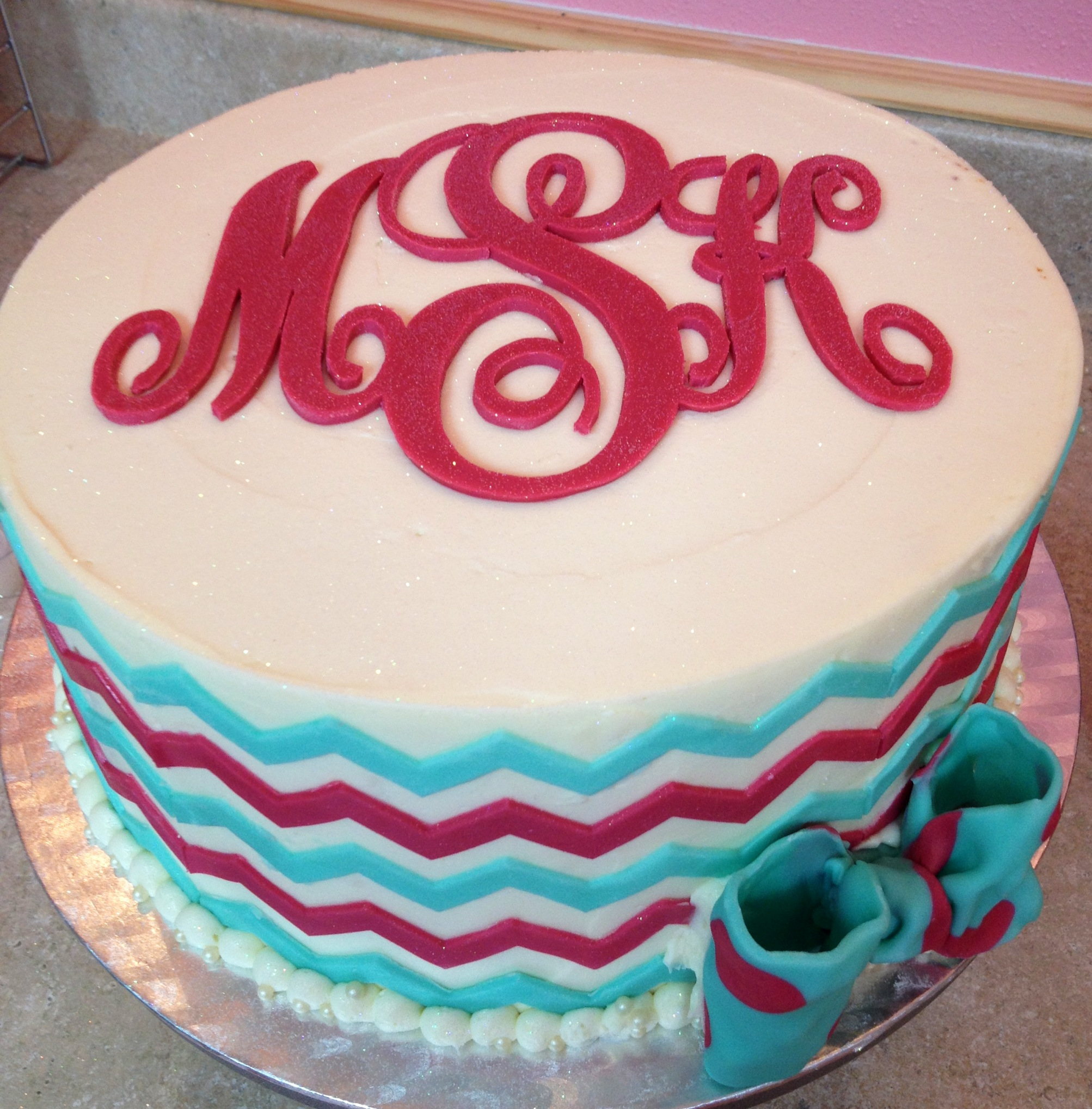 Monogram Birthday Cake