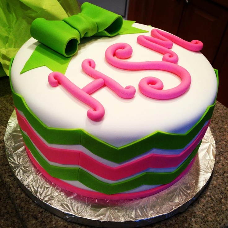 Monogram Birthday Cake