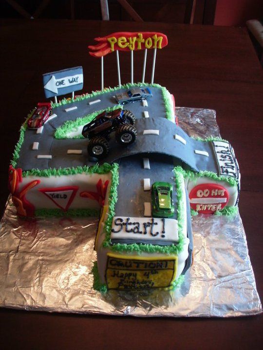 Monster Truck Birthday Cake