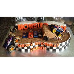 Monster Truck Track Cake