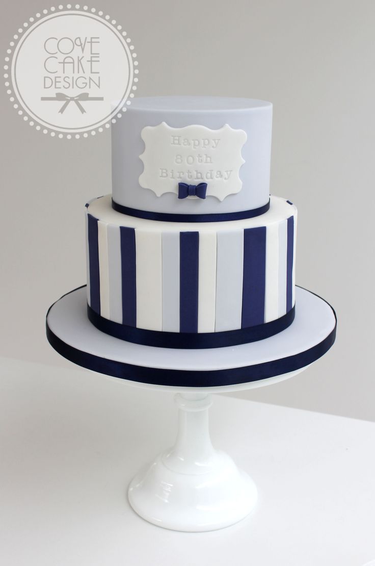 Navy Blue Birthday Cake