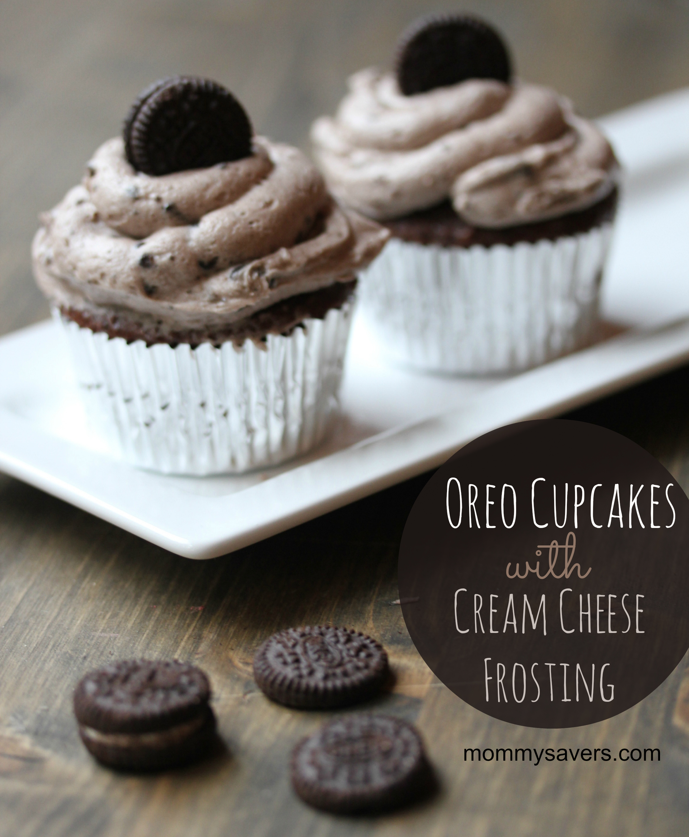 Oreo Cupcakes with Cream Cheese Frosting