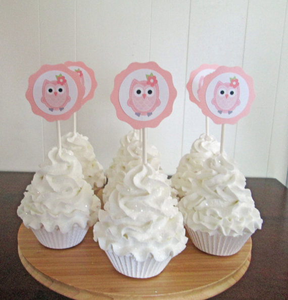 Owl Baby Shower Cupcakes