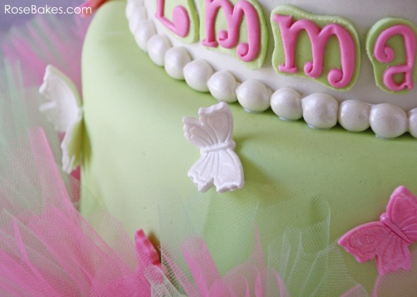 Pink and Green Baby Shower Cake