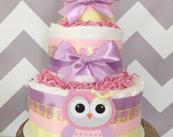 Pink and Grey Baby Shower Cake