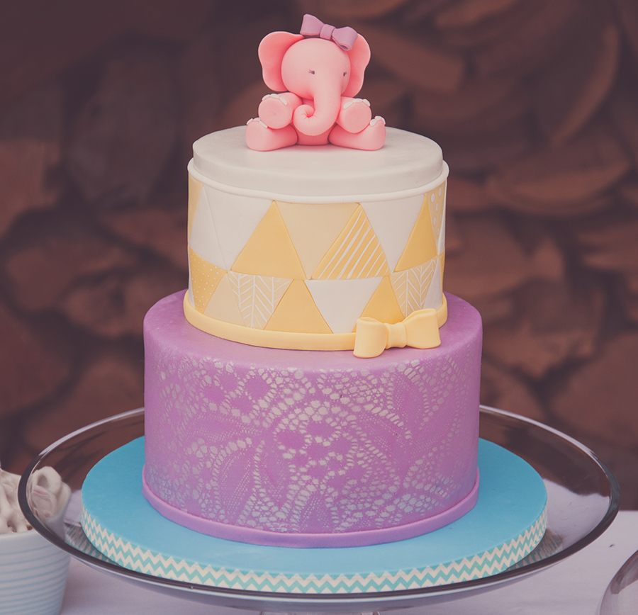 Pink and Purple Baby Shower Cake