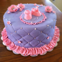 Pink and Purple Baby Shower Cake