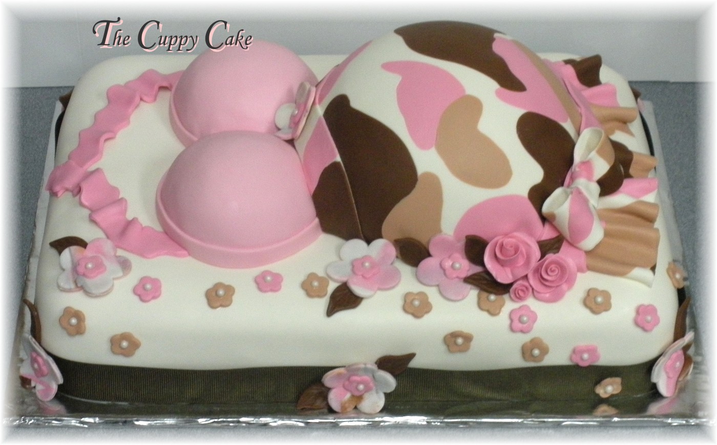 Pink Camo Baby Shower Cake