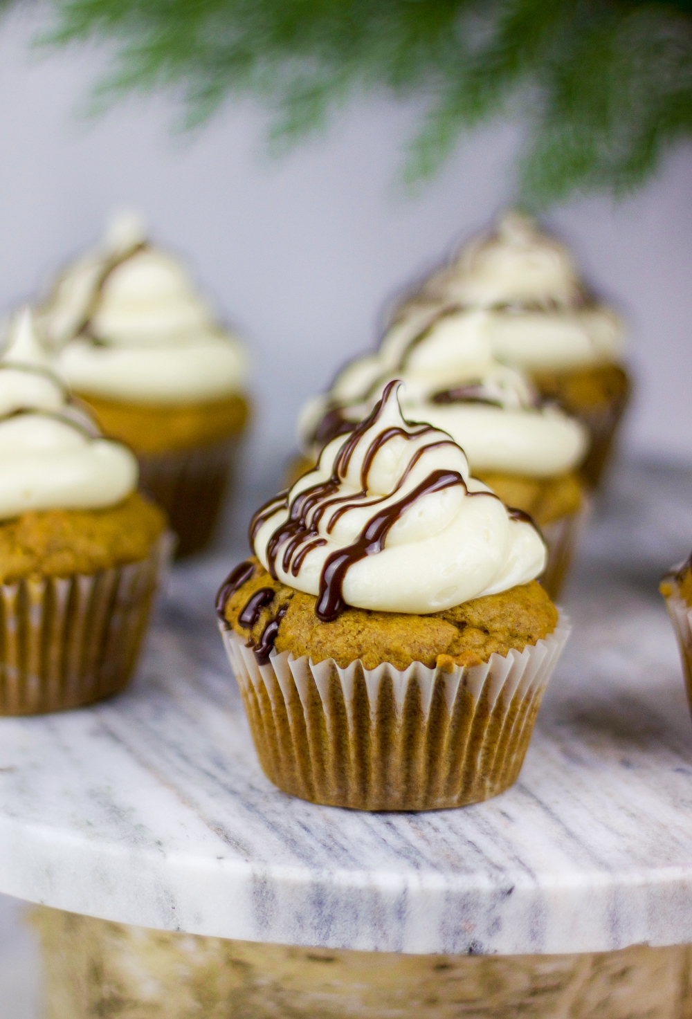 Pumpkin Cupcakes with Cream Cheese Filling