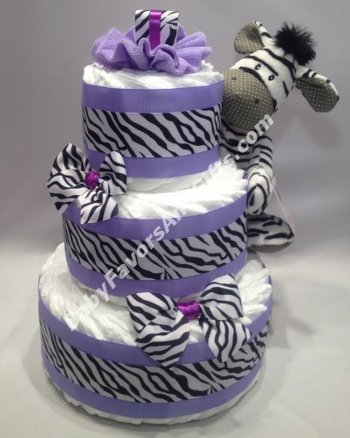 Purple Zebra Baby Shower Cake