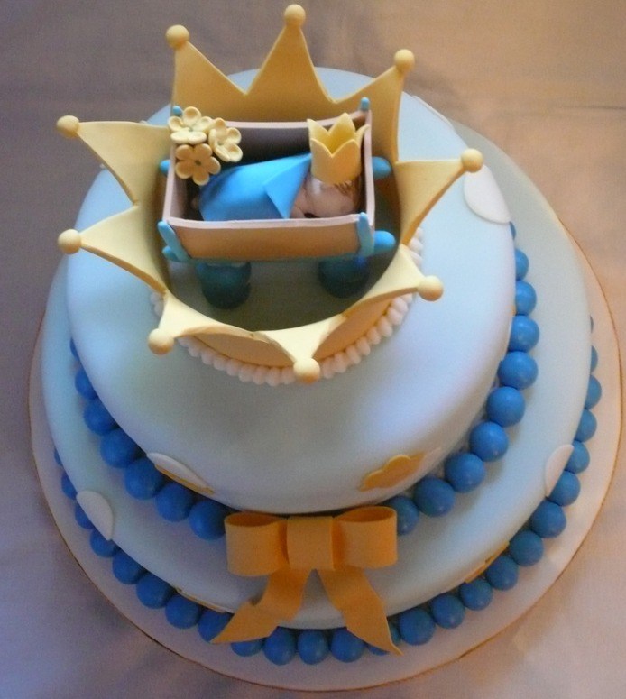 Royal Blue Baby Shower Cake