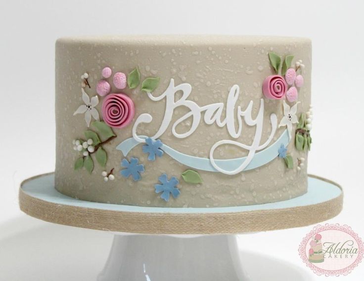 Rustic Baby Shower Cake