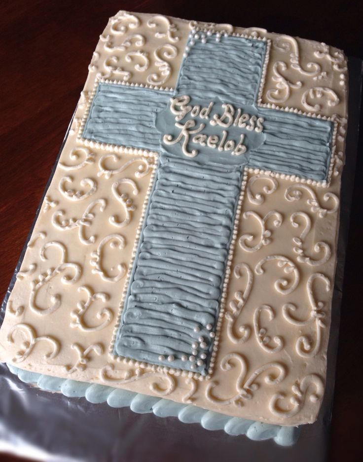 Simple Baby Boy Baptism Cakes