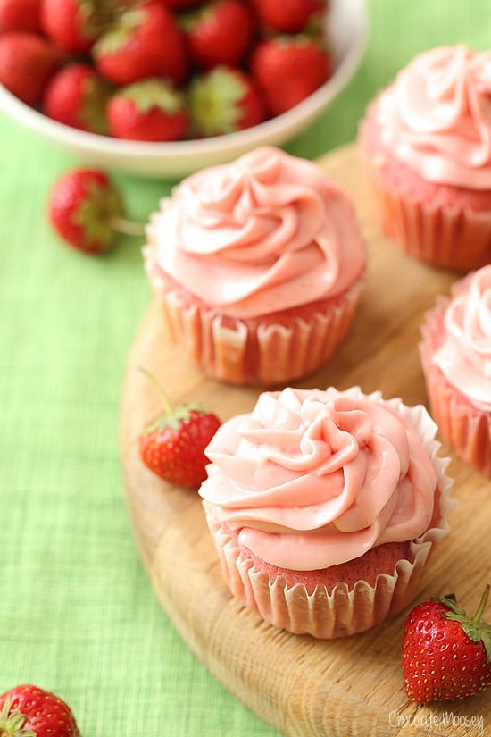 Strawberry Cupcakes with Cream Cheese Frosting