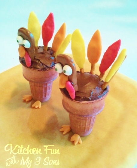 5 Photos of Cupcakes Ice Cream Cone Turkeys