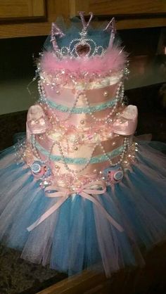 Tutus and Pearls Diaper Cake