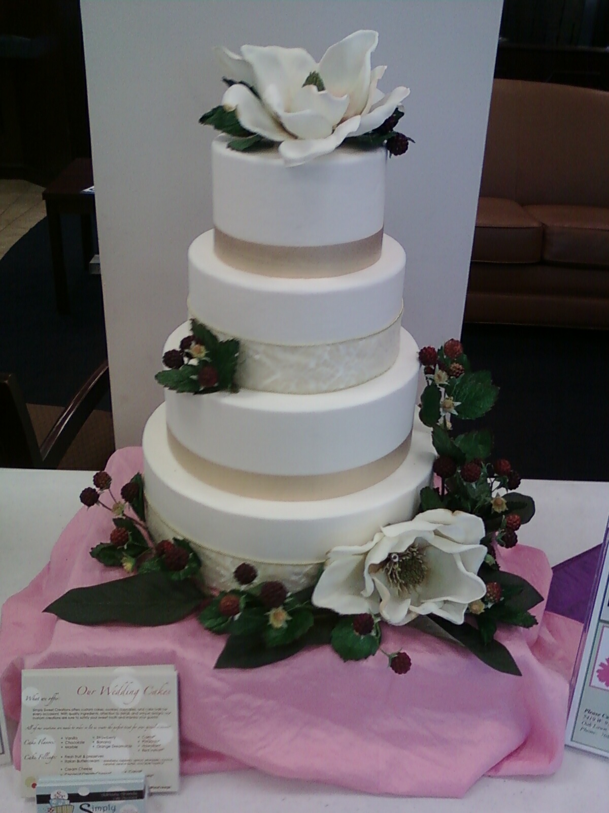 Wedding Cakes Decorated with Silk Flowers