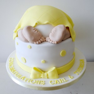 Yellow Baby Shower Cake