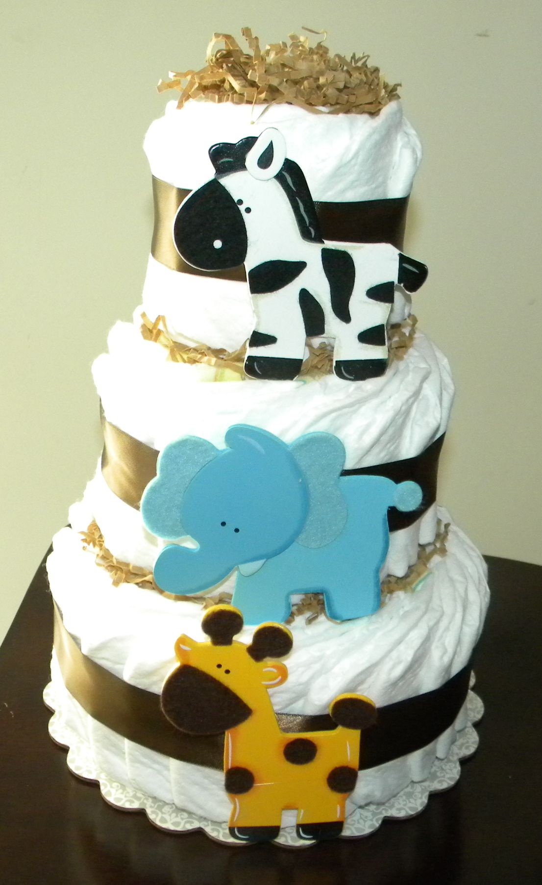 Zoo Animal Diaper Cake