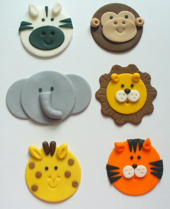 Zoo Animal Fondant Cupcakes