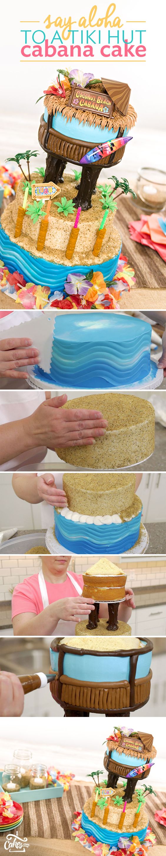 A Beach Cake for a Luau Theme Party