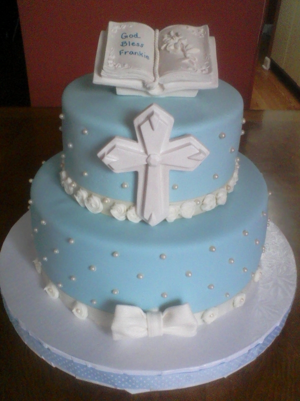 Baby Boy Baptism Cake