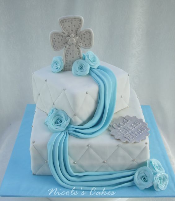 Baby Boy Christening Cake Designs