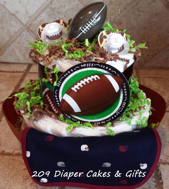 Baby Boy Football Diaper Cake