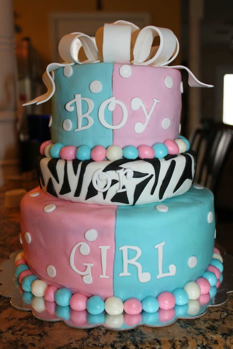 Baby Boy or Girl Gender Reveal Cake