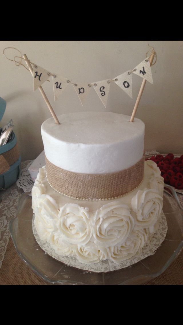 Baby Shower Cakes with Burlap