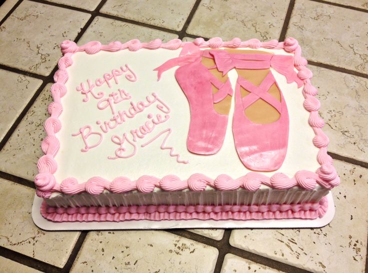 Ballet Slippers Sheet Cake