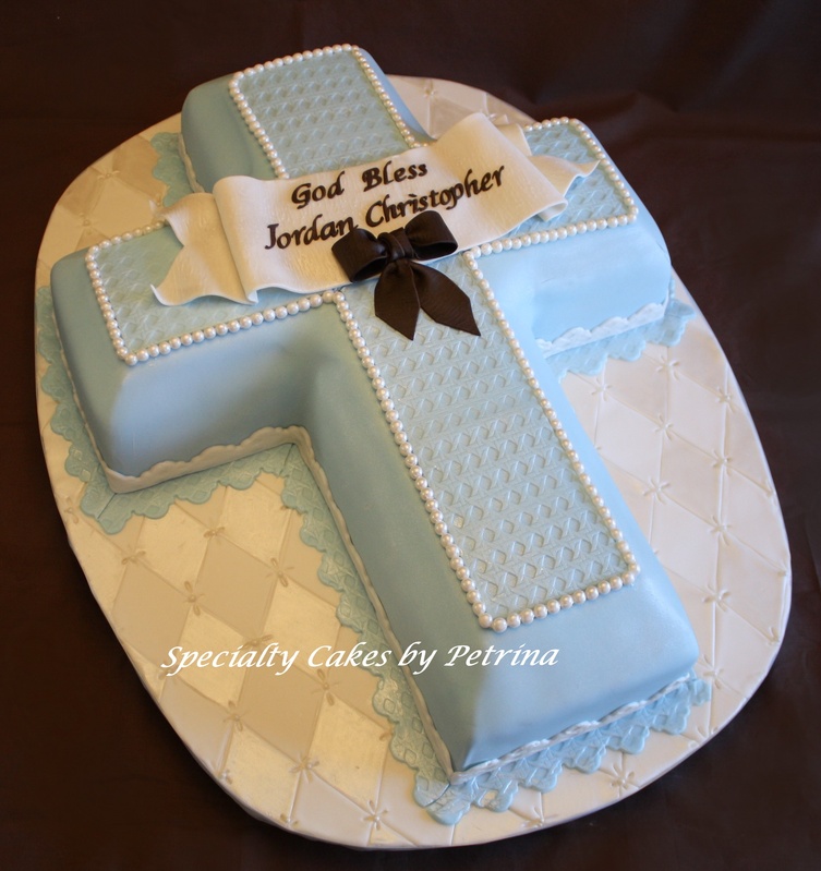 Baptism Cake with Cross