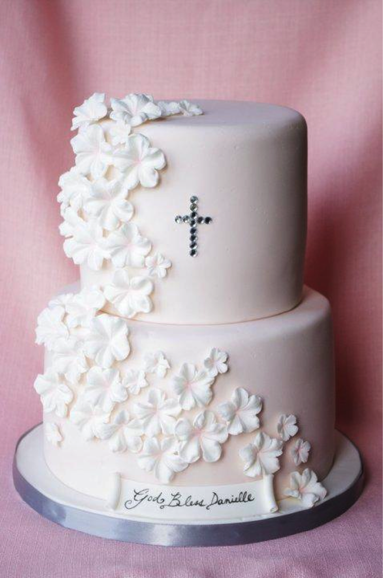 Baptism Cake with Cross