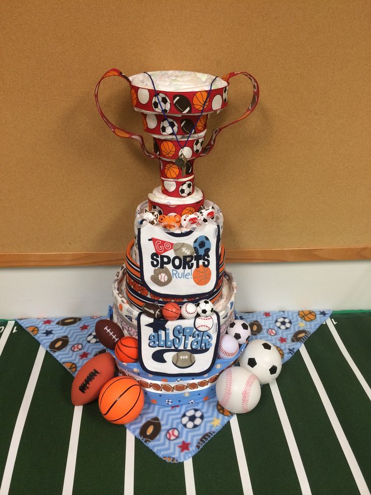 Basketball Baby Shower Diaper Cake