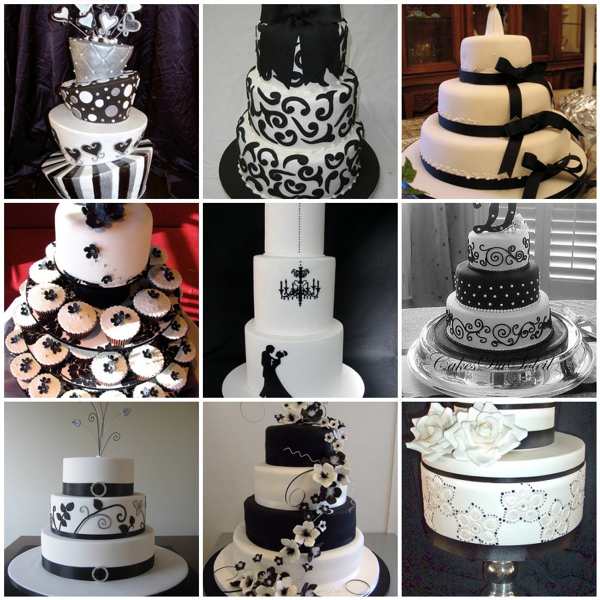 10 Photos of Black And White Theme Cakes