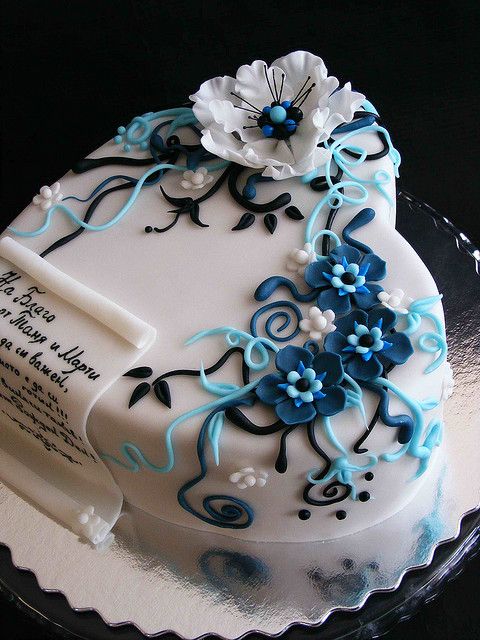 Black White and Blue Cake