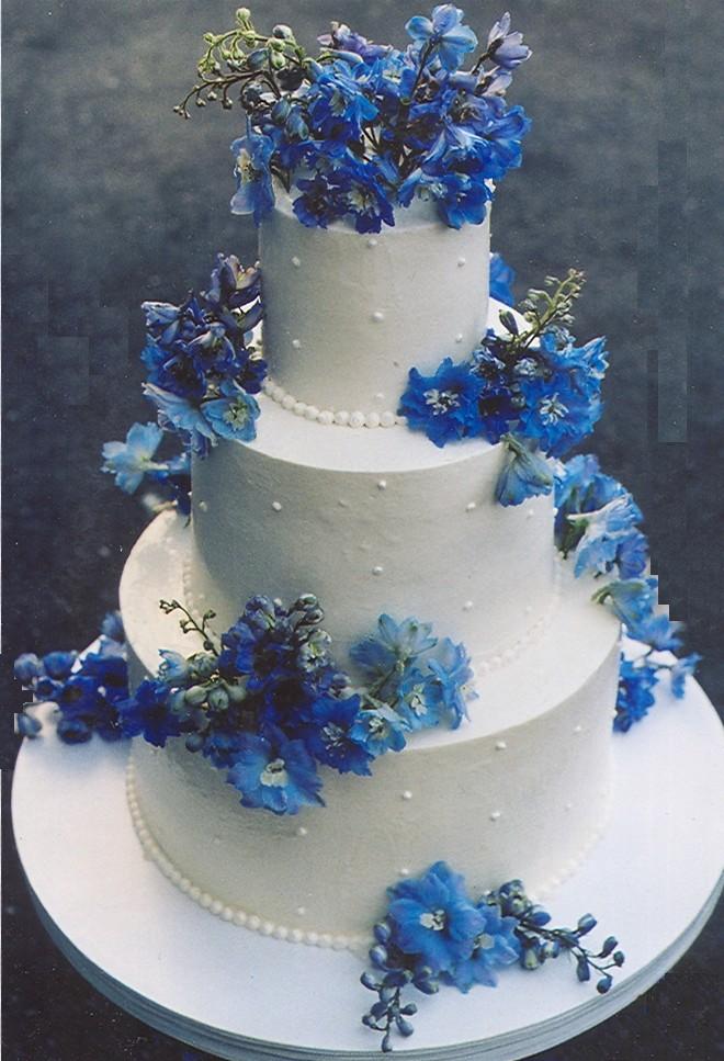 10 Royal Blue And White Wedding Cakes With Roses Photo Blue And