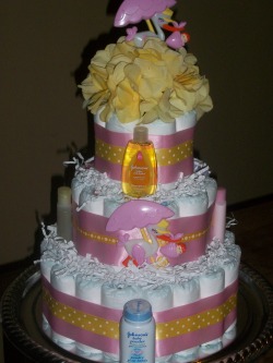 Blue and Yellow Diaper Cake