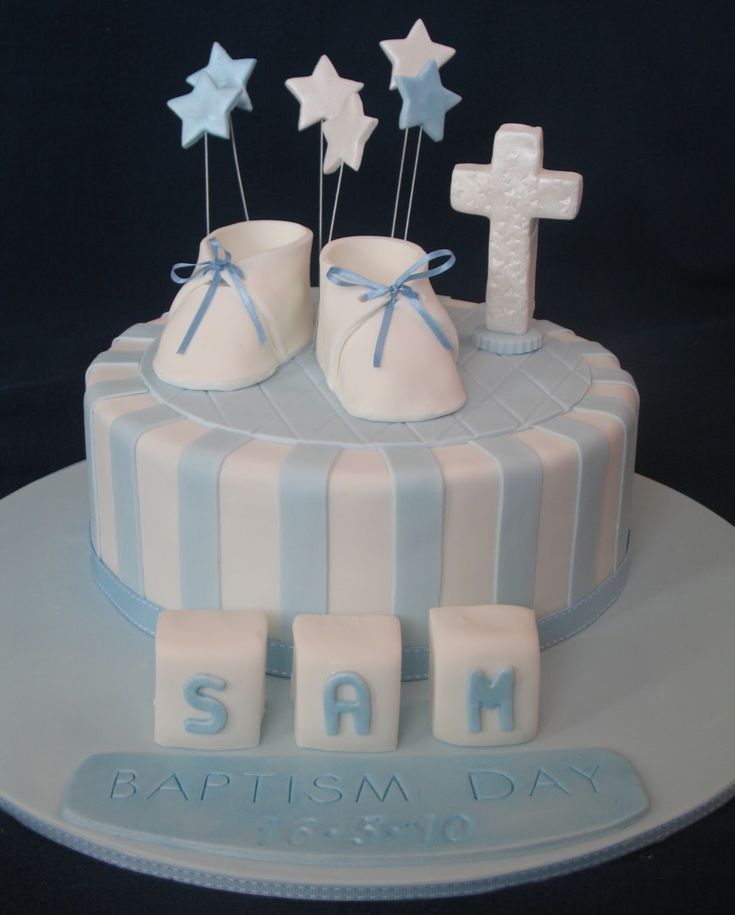 Boy Baptism Cake