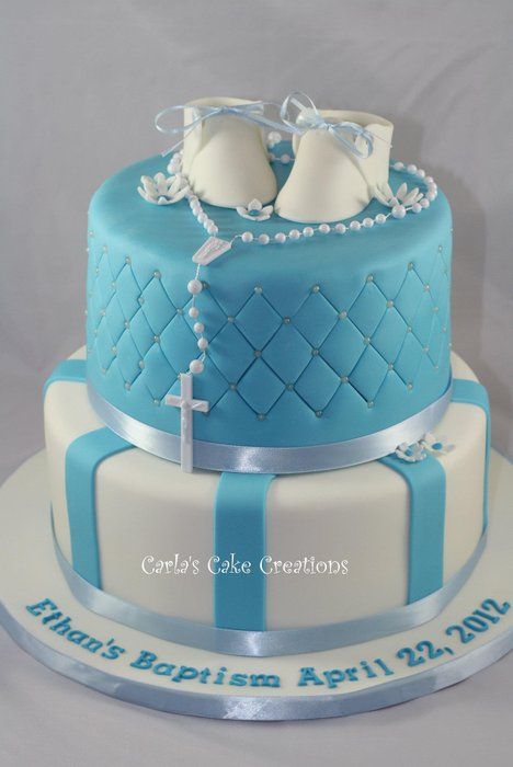 Boy Baptism Cake