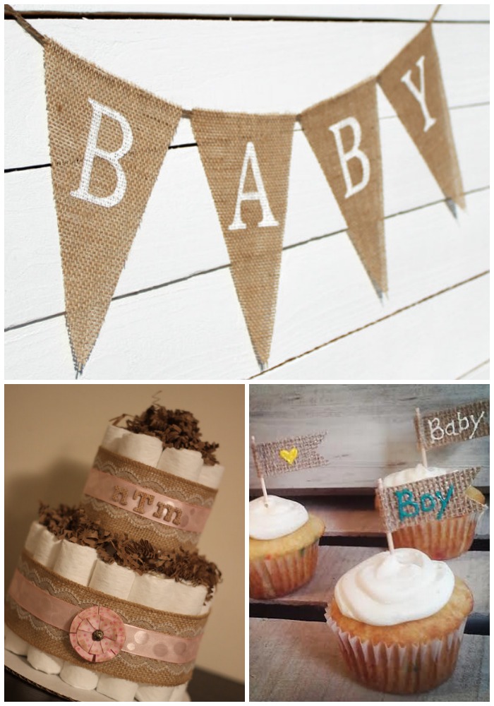 Burlap Baby Shower Decoration Ideas