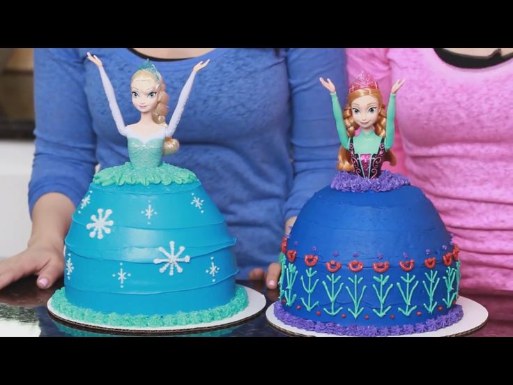 Cake Frozen Anna and Elsa Dresses