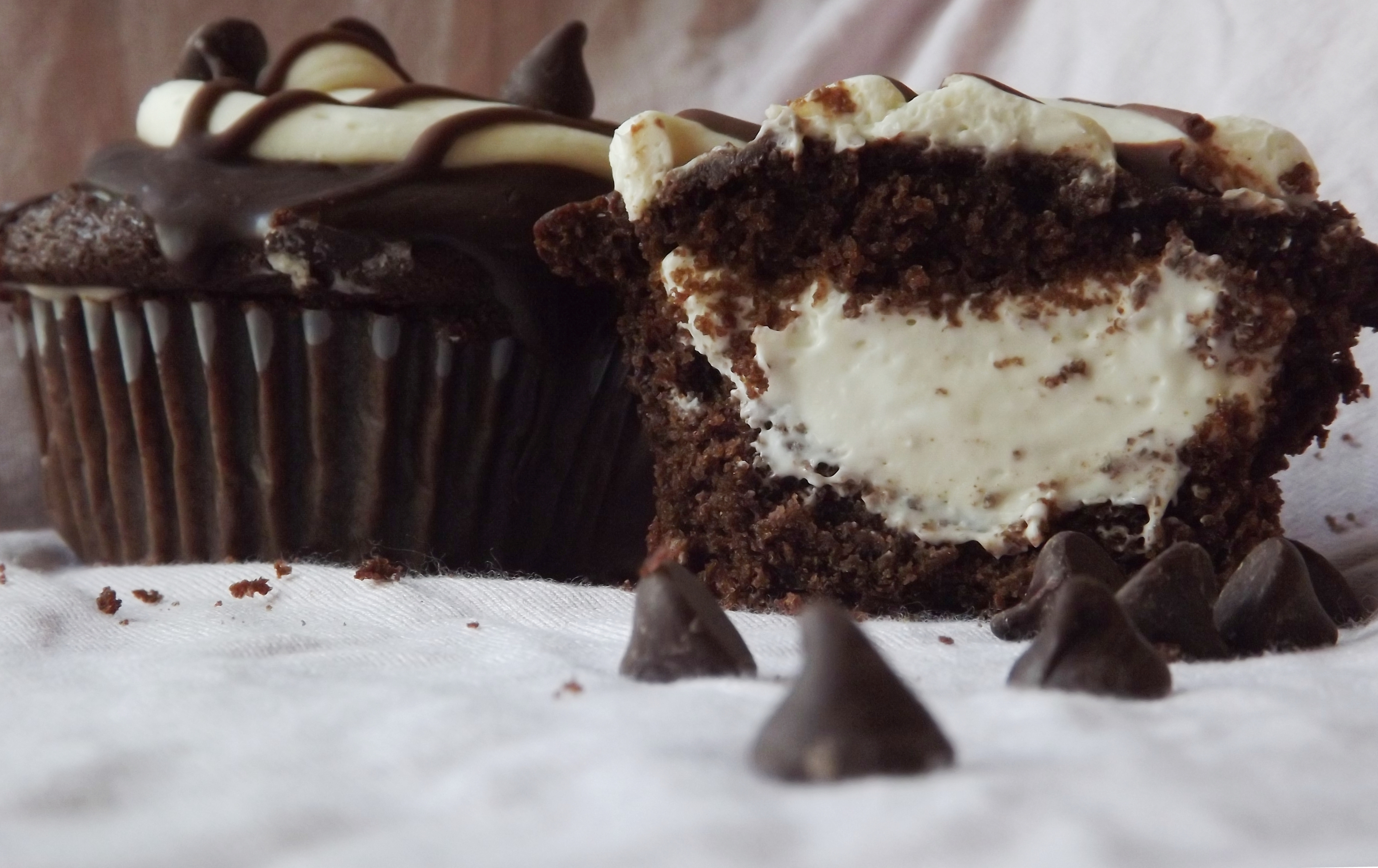 Chocolate Cupcake with Cream Filling