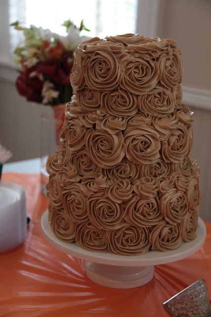 11 Photos of Brown Wedding Cakes Buttercream With Roses