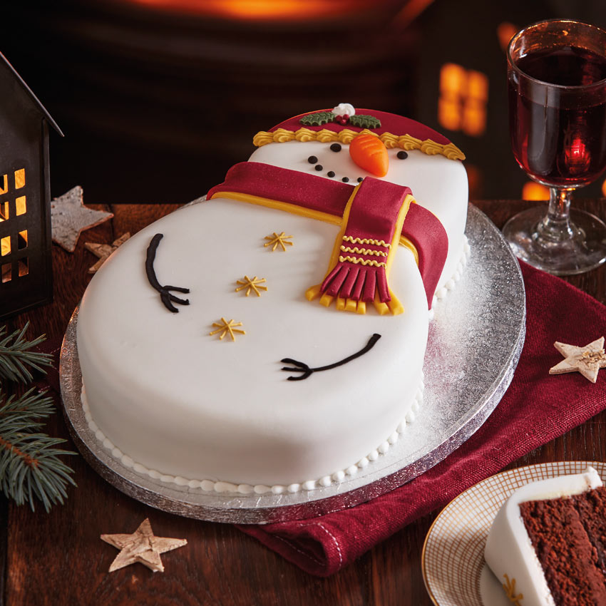 Christmas Money Snowman Cake