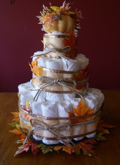 Fall Baby Shower Diaper Cake