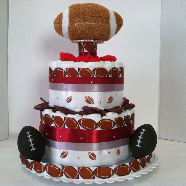 Football Baby Shower Diaper Cake